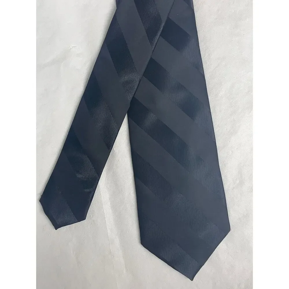 ZENIO Microfiber Tie - Black on Black - Hand Made - Slim Necktie 2.75